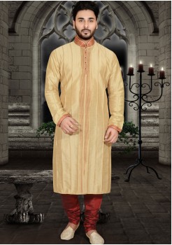 LIGHT YELLOW MENS KURTA SET